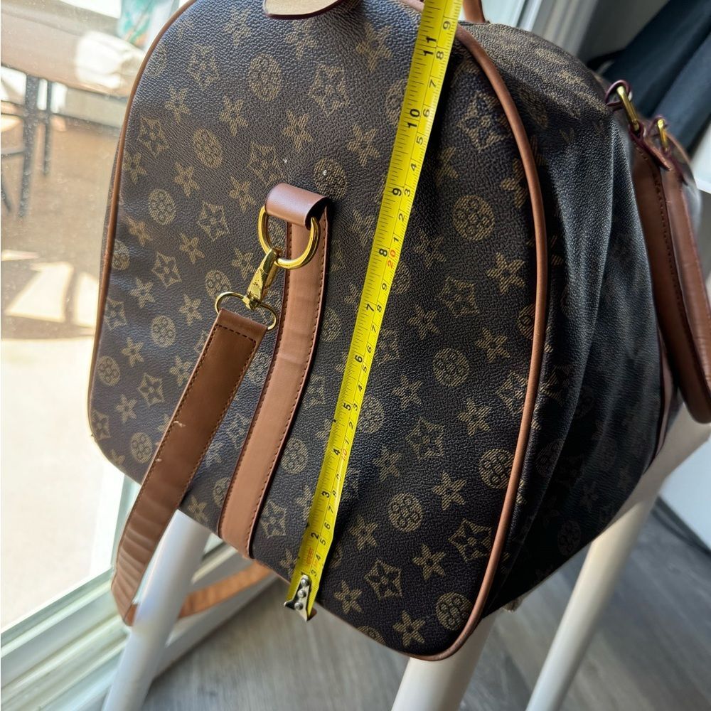 Duffle Weekender Travel Bag Large Brown Carry-on Vacation top handle crossbody - Picture 4 of 10